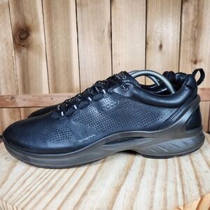 ECCO Biom Fjuel Shoes Mens Size 10 Black Yak Leather Walking Sneakers 837514